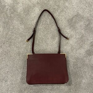 Lanvin Burgundy Leather Shoulder / Crossbody Bag Gold Hardware EUC